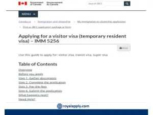 فرم درخواست ویزای کانادا